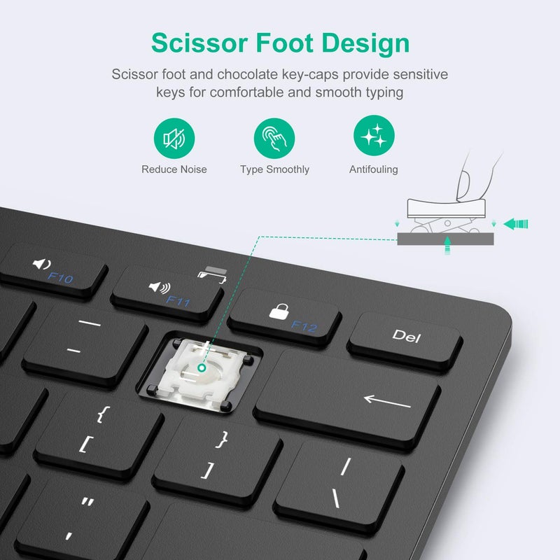 SPARIN Bluetooth Keyboard for Samsung Galaxy Tab A9 Plus/S11/S10 FE/S9 FE/S10+/S6 Lite and Other Android Tablet, Wireless Keyboard for Samsung Models/Windows/PC/Phone, Lightweight, Ultra-Slim - Image 4